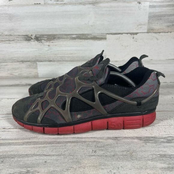 Nike Men's Kukini Free 5.0 Running Shoes Black Red 541014-006 Lace Up Size 12 US - Picture 2 of 8